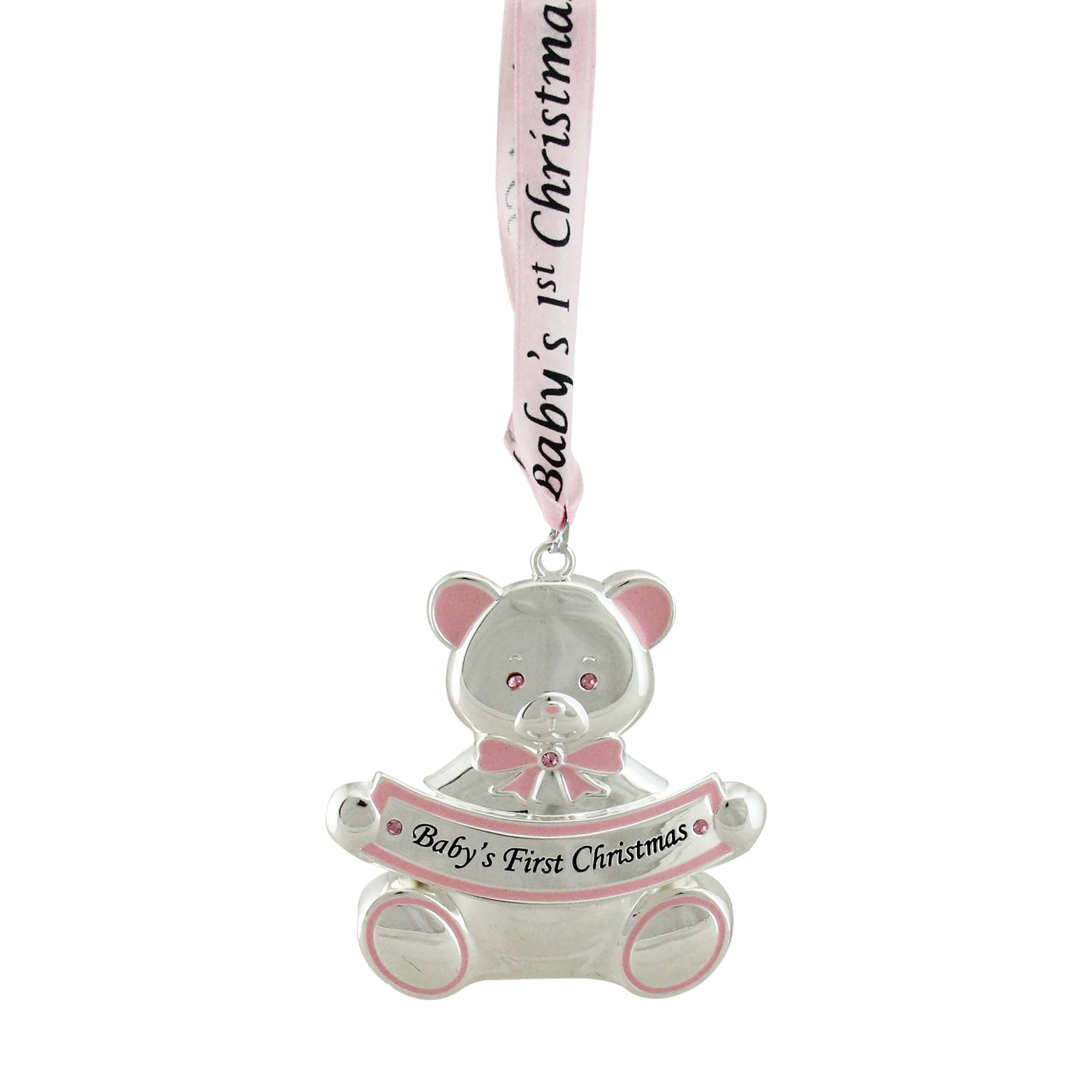 Uncirculated 2020 Babys 1st Christmas Teddy Bear Santa Hat Silver Coin in Ornament Holder and Red Velvet Gift Bag